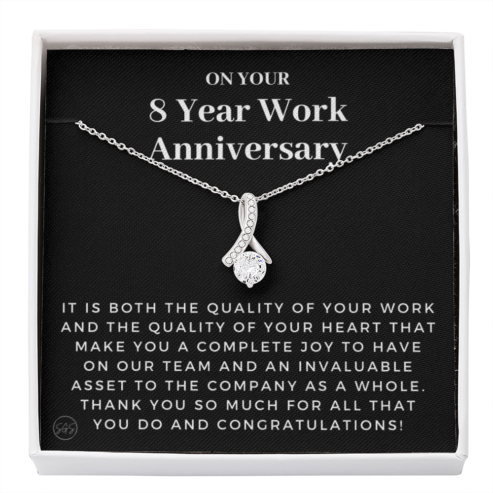 8 Year Job Anniversary Gift | Thank You Gift from Boss, Employee Work Appreciation, Co-Worker, Congrats, Years of Service AN08B