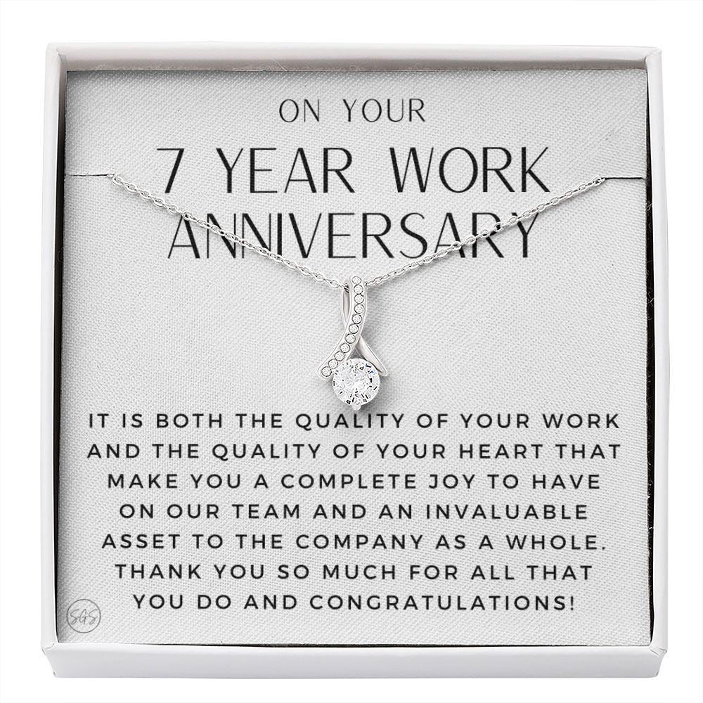 7 Year Job Anniversary Gift | Thank You Gift from Boss, Employee Work Appreciation, Co-Worker, Congrats, Years of Service WA7b