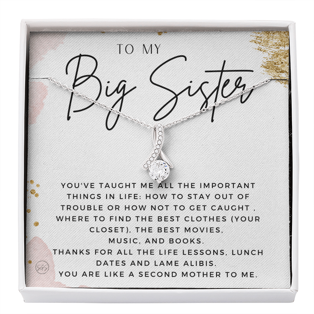 Big Sister Gift | Necklace for Older Sister, Christmas Idea, Birthday Present from Younger Sister, Best Big Sis, Heartfelt & Cute 1111fBA