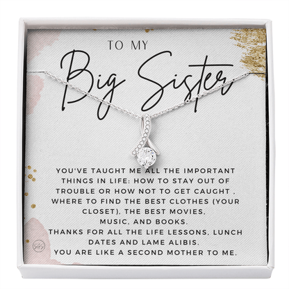 Big Sister Gift | Necklace for Older Sister, Christmas Idea, Birthday Present from Younger Sister, Best Big Sis, Heartfelt & Cute 1111fBA