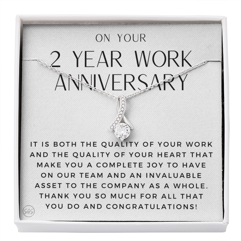 2 Year Job Anniversary Gift | Thank You Gift from Boss, Employee Work Appreciation, Co-Worker, Congrats, Years of Service WA2b