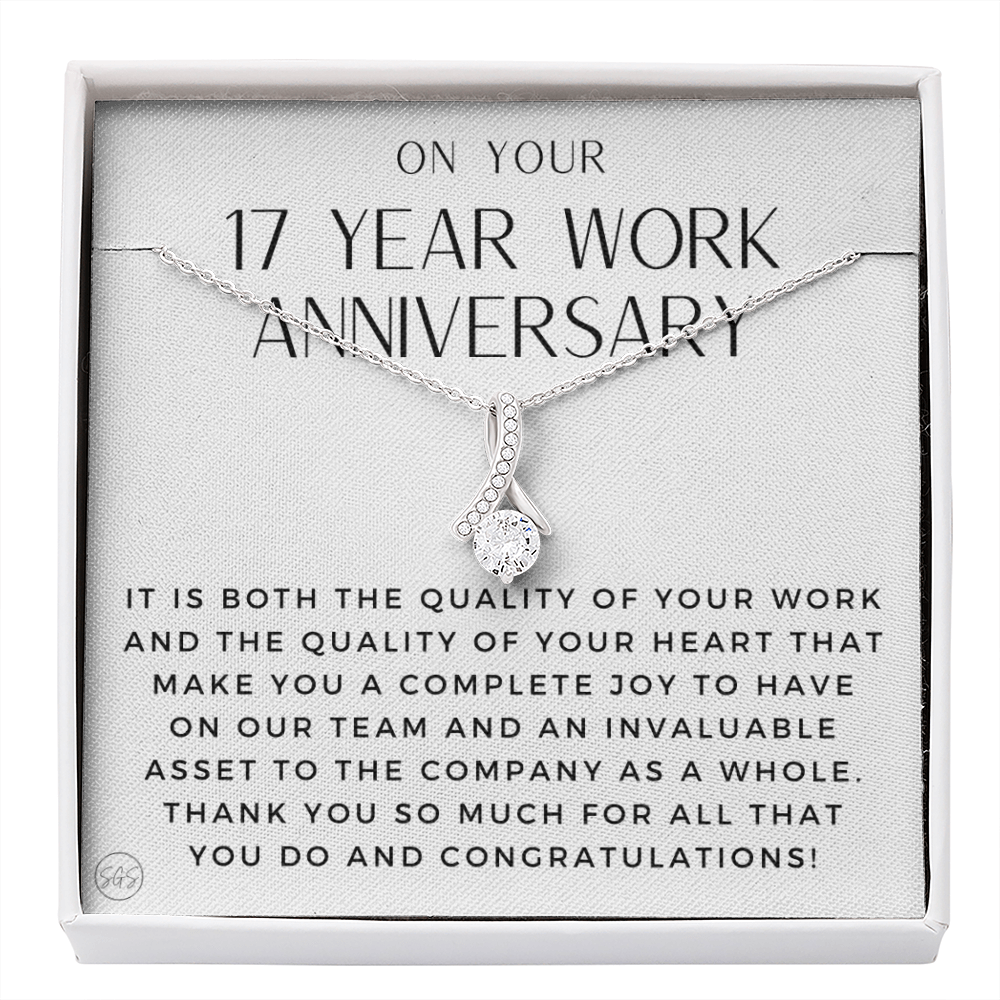 17 Year Job Anniversary Gift | Thank You Gift from Boss, Employee Work Appreciation, Co-Worker, Congrats, Years of Service WA17b
