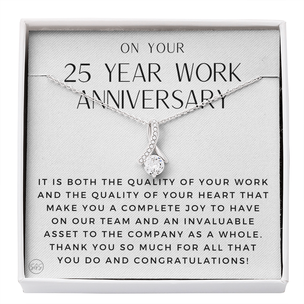 25 Year Job Anniversary Gift | Thank You Gift from Boss, Employee Work Appreciation, Co-Worker, Congrats, Years of Service WA25b