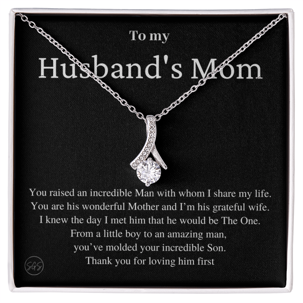 Husband's Mom Gift | Mother in Law Gift, Mother's Day Gift, From Daughter-in-Law, Mother of the Groom Necklace, Birthday, Thank You 0418bB