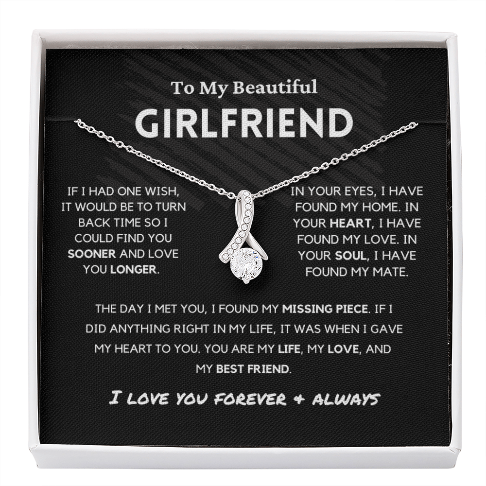 Soulmate - Missing Piece - Eternal Hope Necklace | Romantic Gift for Wife, Fiancé, Girlfriend, Valentine's Day Present 0201dB