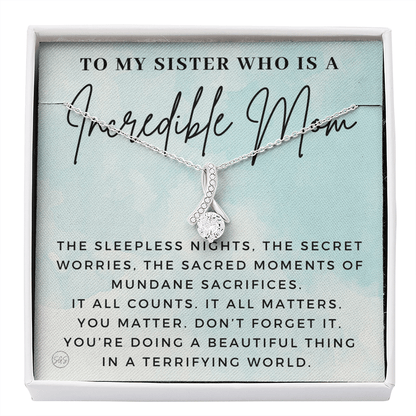 My Sister, An Incredible Mom | Gift for Pregnant Sister, Mother's Day Gift for Sister, Christmas Present for Sister-in-Law, New Mom, Second Child Baby Shower 1112sdBA