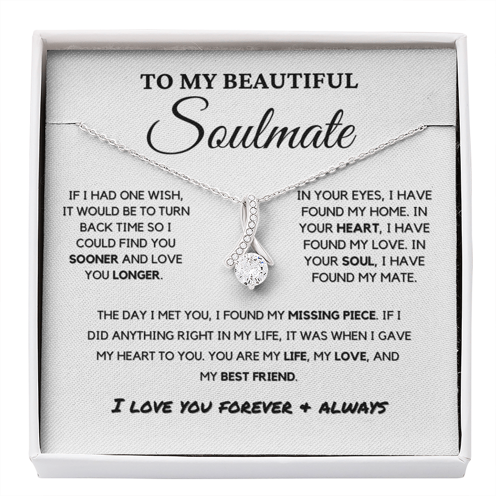 Soulmate - Missing Piece - Eternal Hope Necklace | Romantic Gift for Wife, Fiancé, Girlfriend, Valentine's Day Present 0201bB