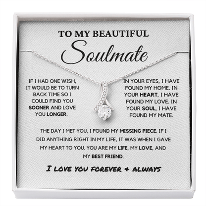 Soulmate - Missing Piece - Eternal Hope Necklace | Romantic Gift for Wife, Fiancé, Girlfriend, Valentine's Day Present 0201bB