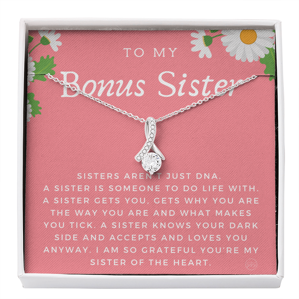 Bonus Sister Gift | Sister in Law Gift, Best Friend Necklace, Roommate, Step Sister, Christian, Birthday 25th, 16th, 30th, Christmas 1104bBA