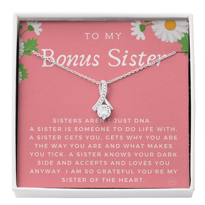 Bonus Sister Gift | Sister in Law Gift, Best Friend Necklace, Roommate, Step Sister, Christian, Birthday 25th, 16th, 30th, Christmas 1104bBA