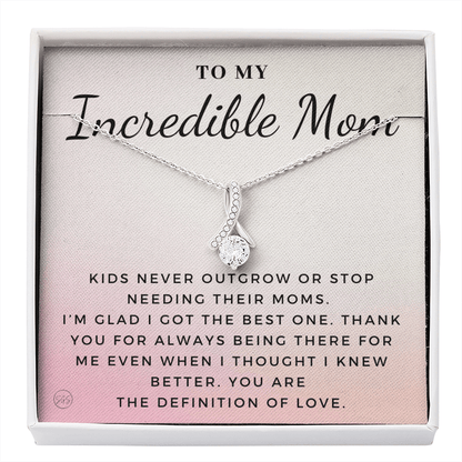 Gift for Mom | For An Incredible Mom, Mother's Day Necklace, From Daughter, From Son, Thank You Mom, Birthday Gift, Christmas Gift 1112bBA