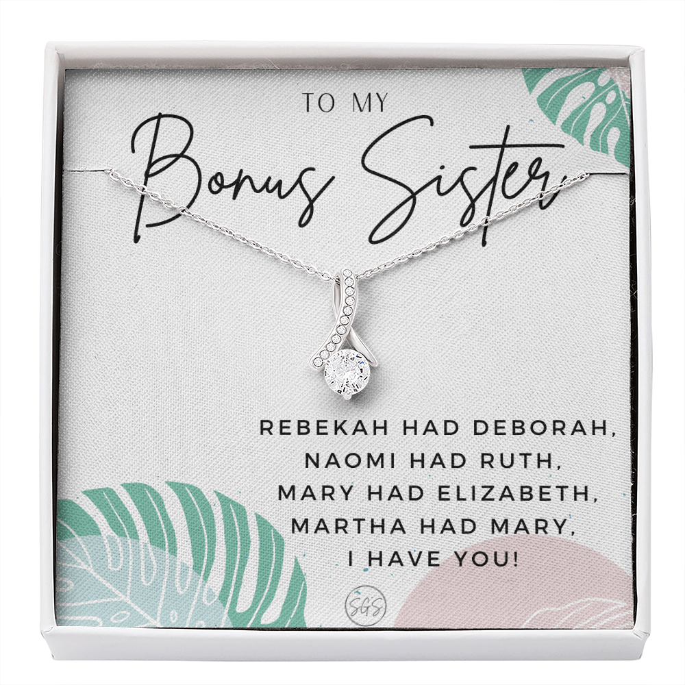 Bonus Sister Gift | Sister in Law Gift, Best Friend Necklace, Roommate, Step Sister, Christian, Birthday 25th, 16th, 30th, Christmas 1104gBA