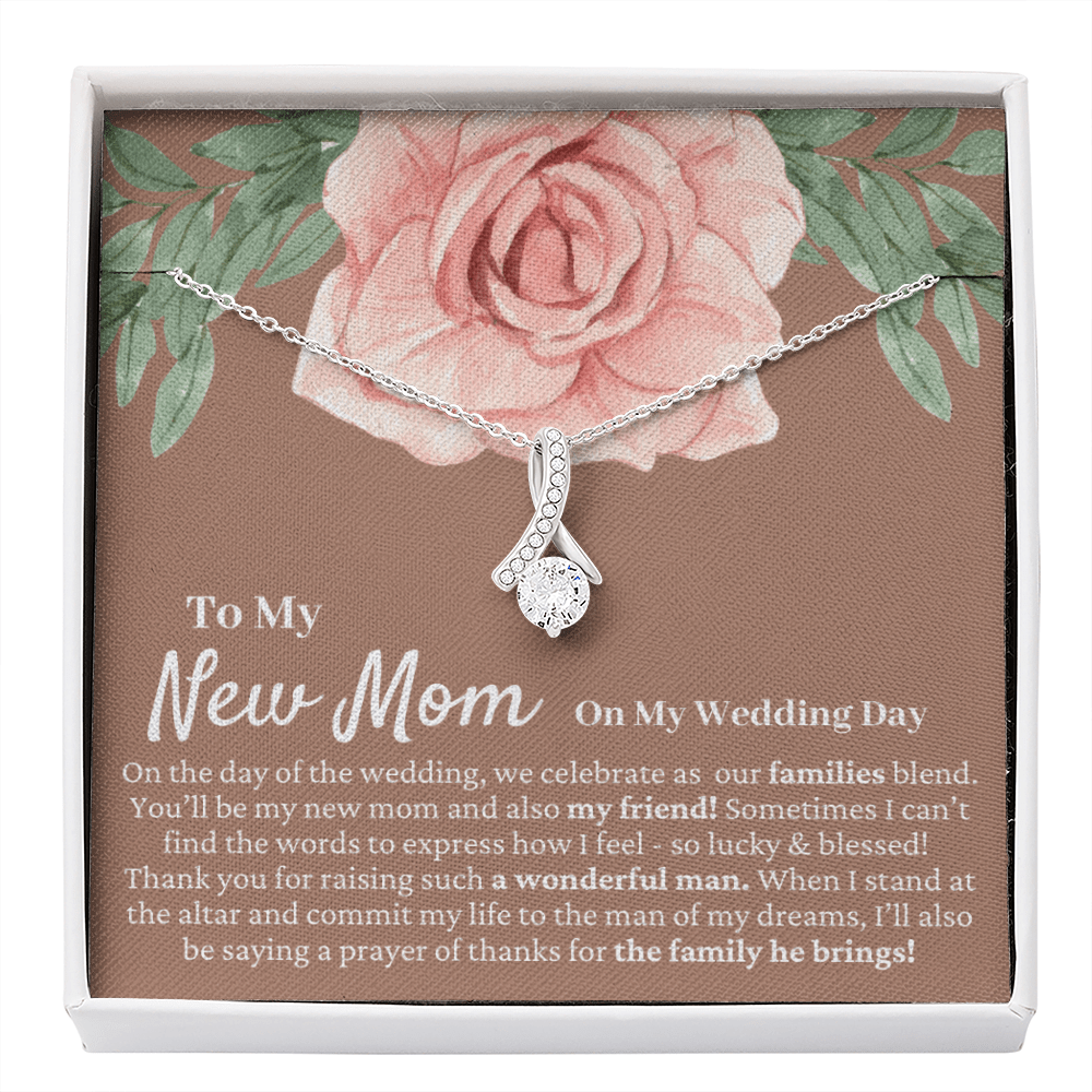 Mother in Law Wedding Gift from Bride - Mother of the Groom Necklace, Sentimental Future MIL, Mother-In-Law Gift, Desert Rose B