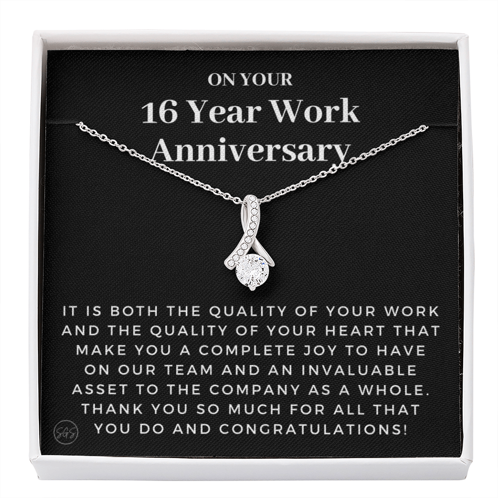 16 Year Job Anniversary Gift | Thank You Gift from Boss, Employee Work Appreciation, Co-Worker, Congrats, Years of Service AN16B