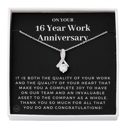 16 Year Job Anniversary Gift | Thank You Gift from Boss, Employee Work Appreciation, Co-Worker, Congrats, Years of Service AN16B