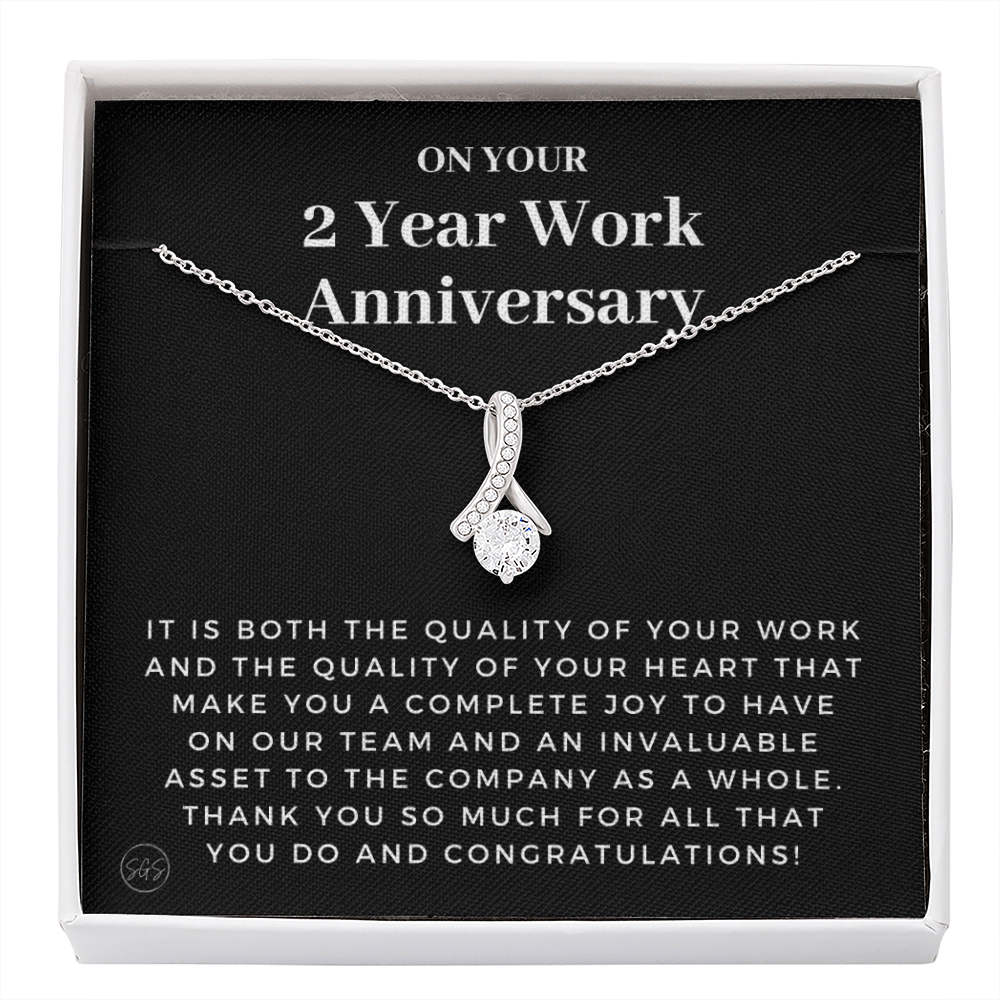 2 Year Job Anniversary Gift | Thank You Gift from Boss, Employee Work Appreciation, Co-Worker, Congrats, Years of Service AN02B