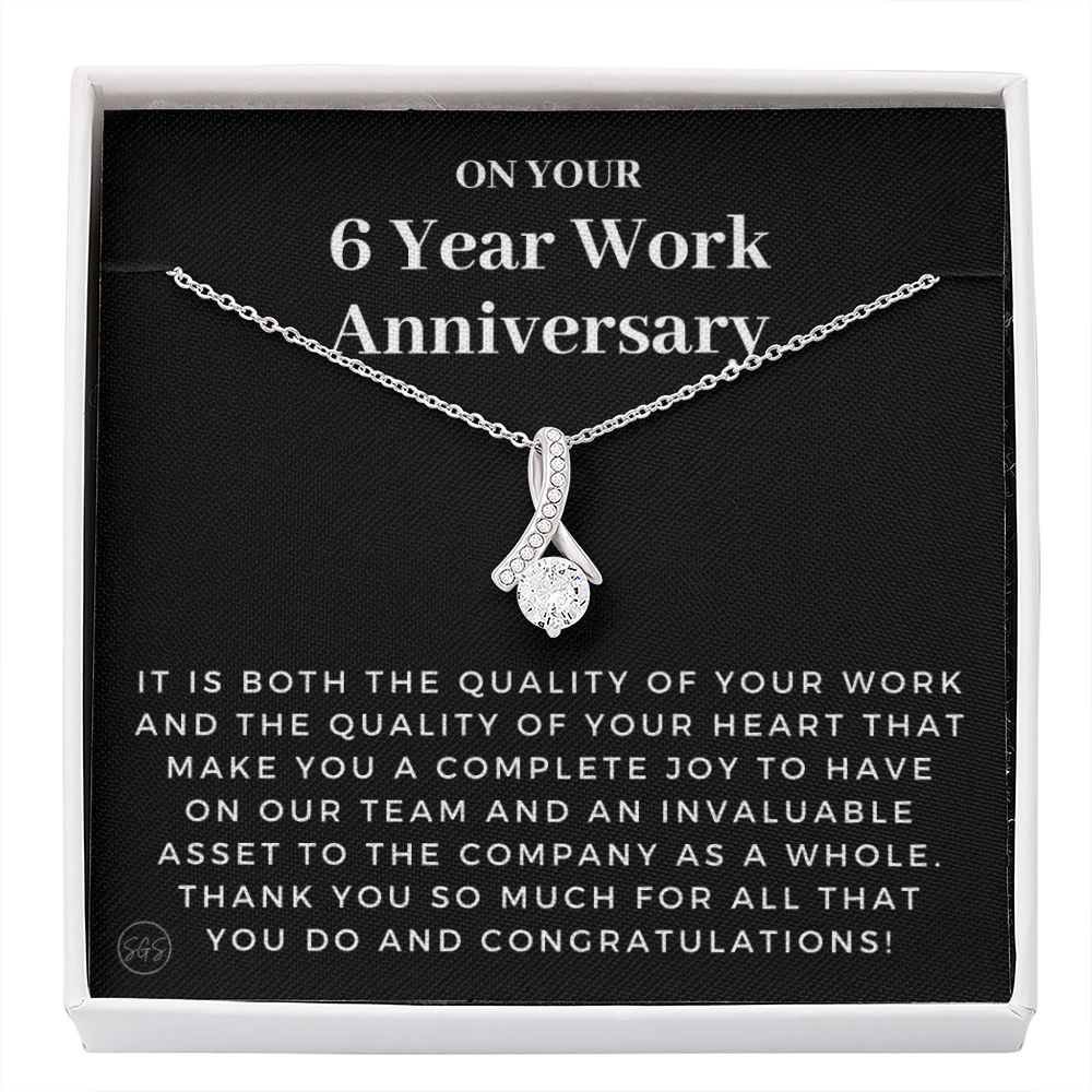6 Year Job Anniversary Gift | Thank You Gift from Boss, Employee Work Appreciation, Co-Worker, Congrats, Years of Service AN06B