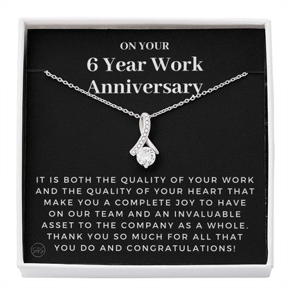 6 Year Job Anniversary Gift | Thank You Gift from Boss, Employee Work Appreciation, Co-Worker, Congrats, Years of Service AN06B