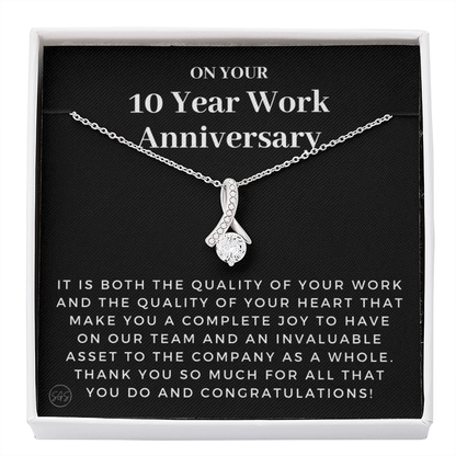 10 Year Job Anniversary Gift | Thank You Gift from Boss, Employee Work Appreciation, Co-Worker, Congrats, Years of Service AN10B