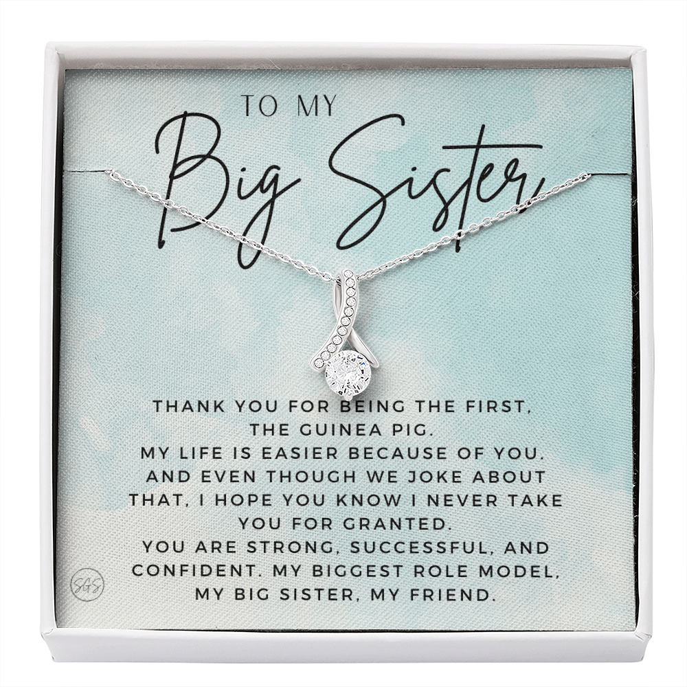 Big Sister Gift | Necklace for Older Sister, Christmas Idea, Birthday Present from Younger Sister, Best Big Sis, Heartfelt & Cute 1111iBA