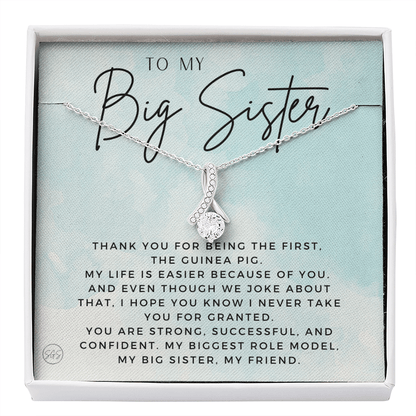 Big Sister Gift | Necklace for Older Sister, Christmas Idea, Birthday Present from Younger Sister, Best Big Sis, Heartfelt & Cute 1111iBA