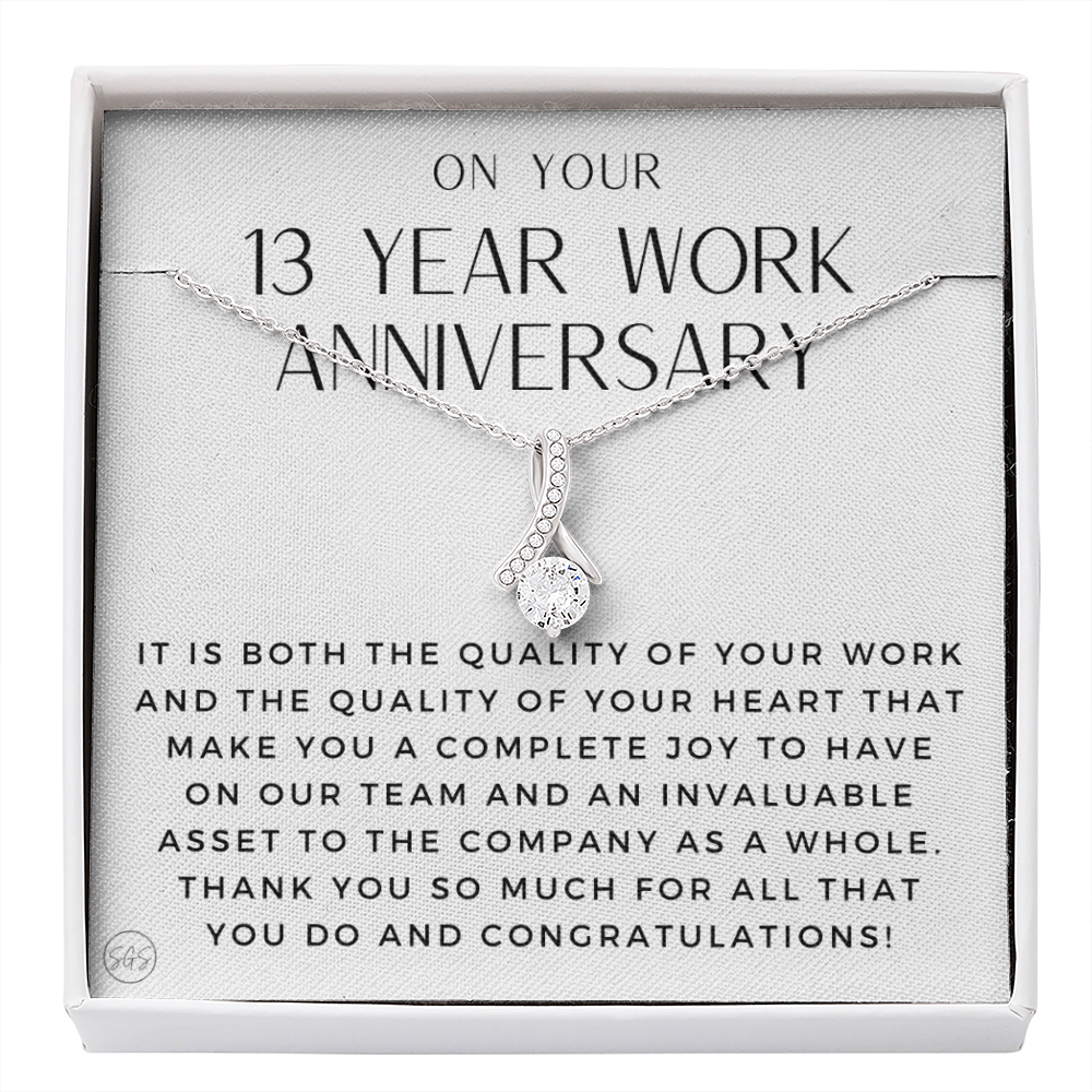 13 Year Job Anniversary Gift | Thank You Gift from Boss, Employee Work Appreciation, Co-Worker, Congrats, Years of Service WA13b