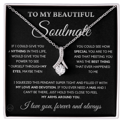 To My Beautiful Soulmate | Love Knot Necklace - Gift for Wife, Gift for Girlfriend, Gift for Fiance, Future Wife, Anniversary for Her 0503bB