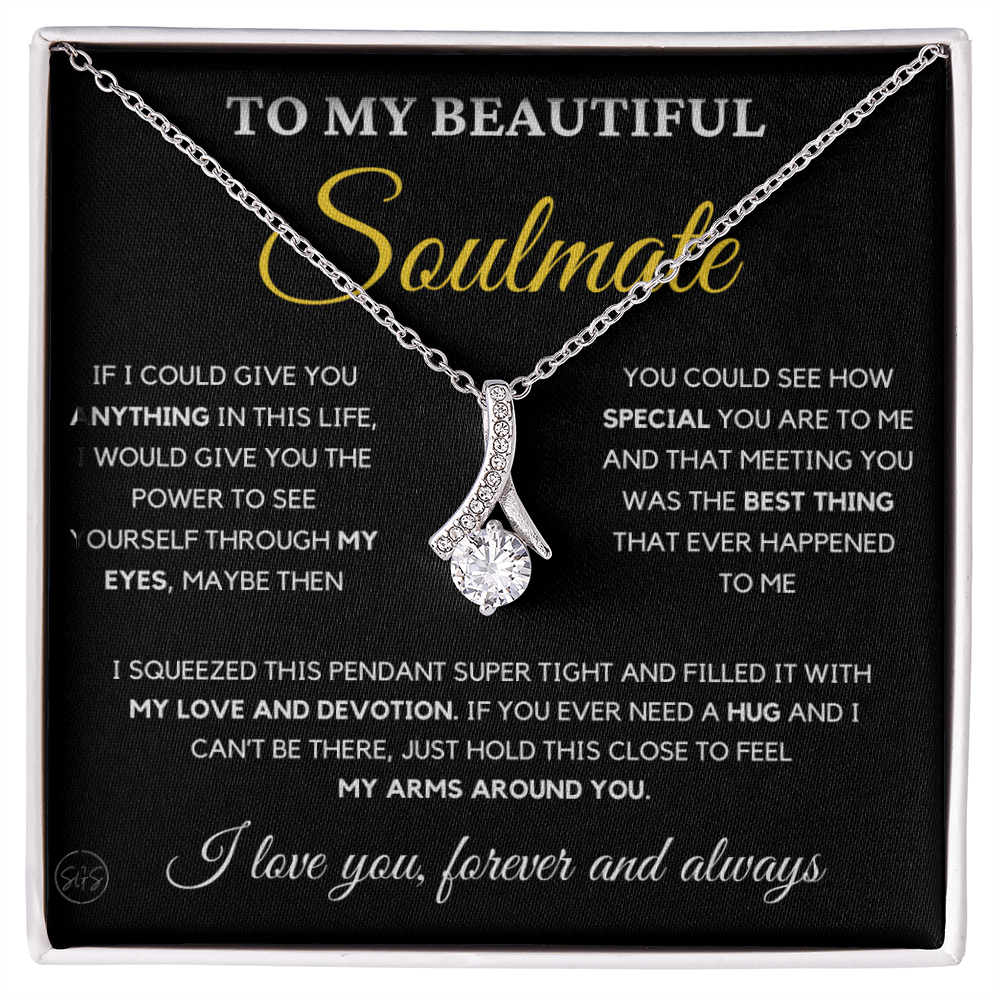 To My Beautiful Soulmate | Love Knot Necklace - Gift for Wife, Gift for Girlfriend, Gift for Fiance, Future Wife, Anniversary for Her 0503dB