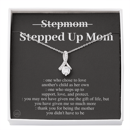 Stepped Up Mom | Gift for Stepmom, Bonus Mom, Stepmother, Grandma, Second Mama, From Step Daughter Son, Christmas, Birthday, Foster 1105dB