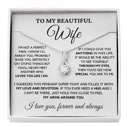 Romantic Gift for Wife - No One Loves You Like I Do | Anniversary Gift from Husband, Valentine's Day Present, Alluring Beauty Necklace