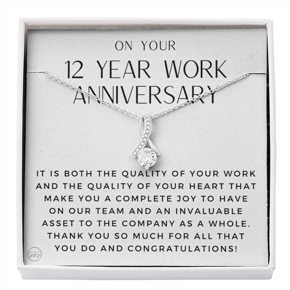 12 Year Job Anniversary Gift | Thank You Gift from Boss, Employee Work Appreciation, Co-Worker, Congrats, Years of Service WA12b