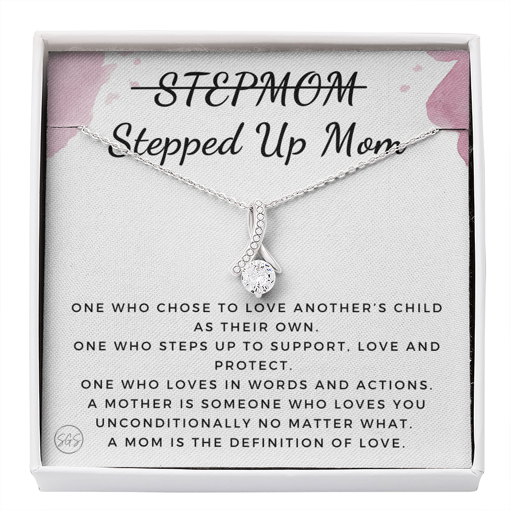 Stepped Up Mom | Gift for Stepmom, Bonus Mom, Stepmother, Grandma, Second Mama, From Step Daughter Son, Christmas, Birthday, Foster 1026fB
