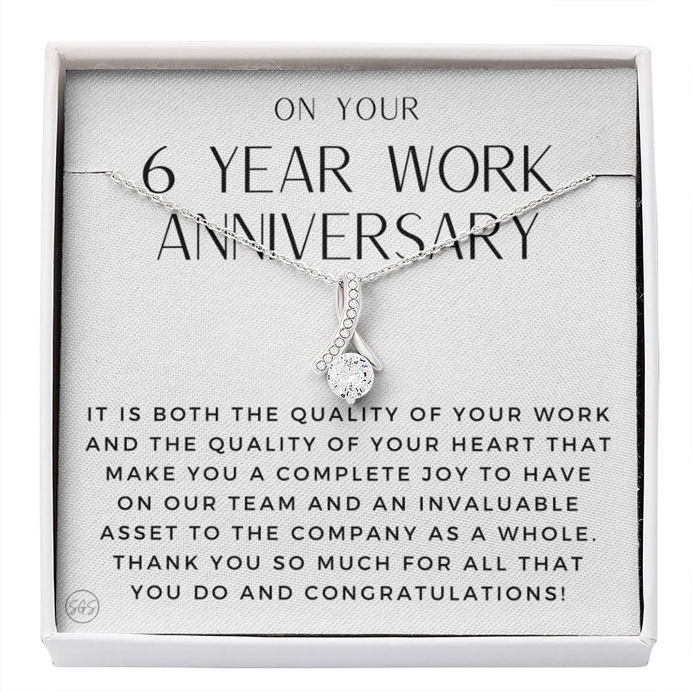 6 Year Job Anniversary Gift | Thank You Gift from Boss, Employee Work Appreciation, Co-Worker, Congrats, Years of Service WA6b