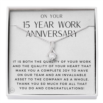 15 Year Job Anniversary Gift | Thank You Gift from Boss, Employee Work Appreciation, Co-Worker, Congrats, Years of Service WA15b