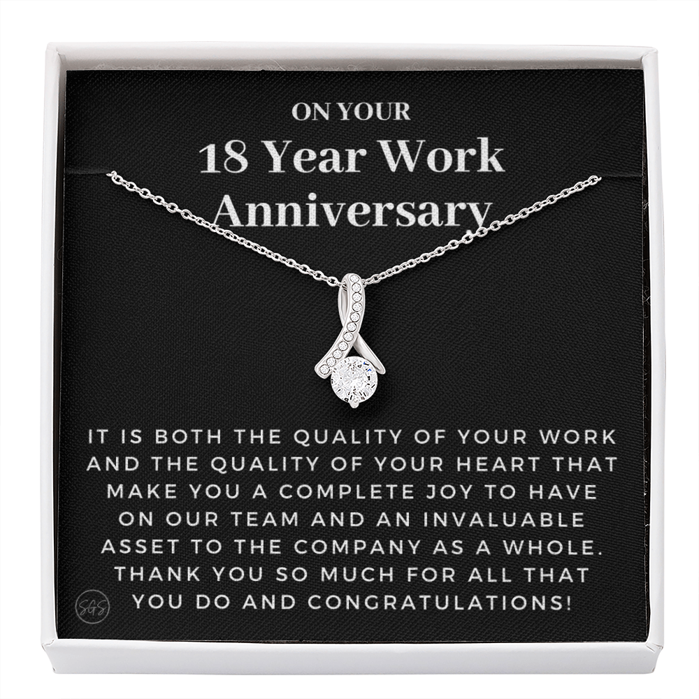 18 Year Job Anniversary Gift | Thank You Gift from Boss, Employee Work Appreciation, Co-Worker, Congrats, Years of Service AN18B