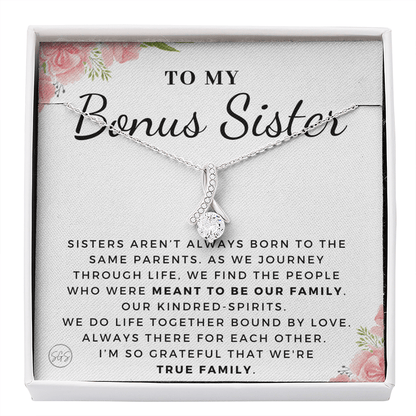 Bonus Sister Gift | Sister in Law Gift, Best Friend Necklace, Roommate, Step Sister, Christian, Birthday 25th, 16th, 30th, Christmas 1104aBA