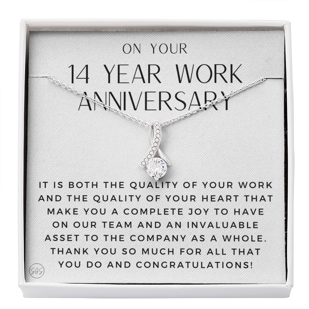 14 Year Job Anniversary Gift | Thank You Gift from Boss, Employee Work Appreciation, Co-Worker, Congrats, Years of Service WA14b