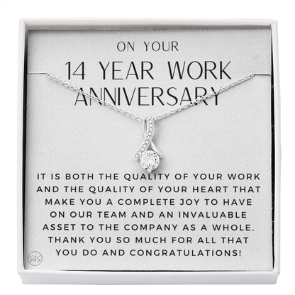 14 Year Job Anniversary Gift | Thank You Gift from Boss, Employee Work Appreciation, Co-Worker, Congrats, Years of Service WA14b