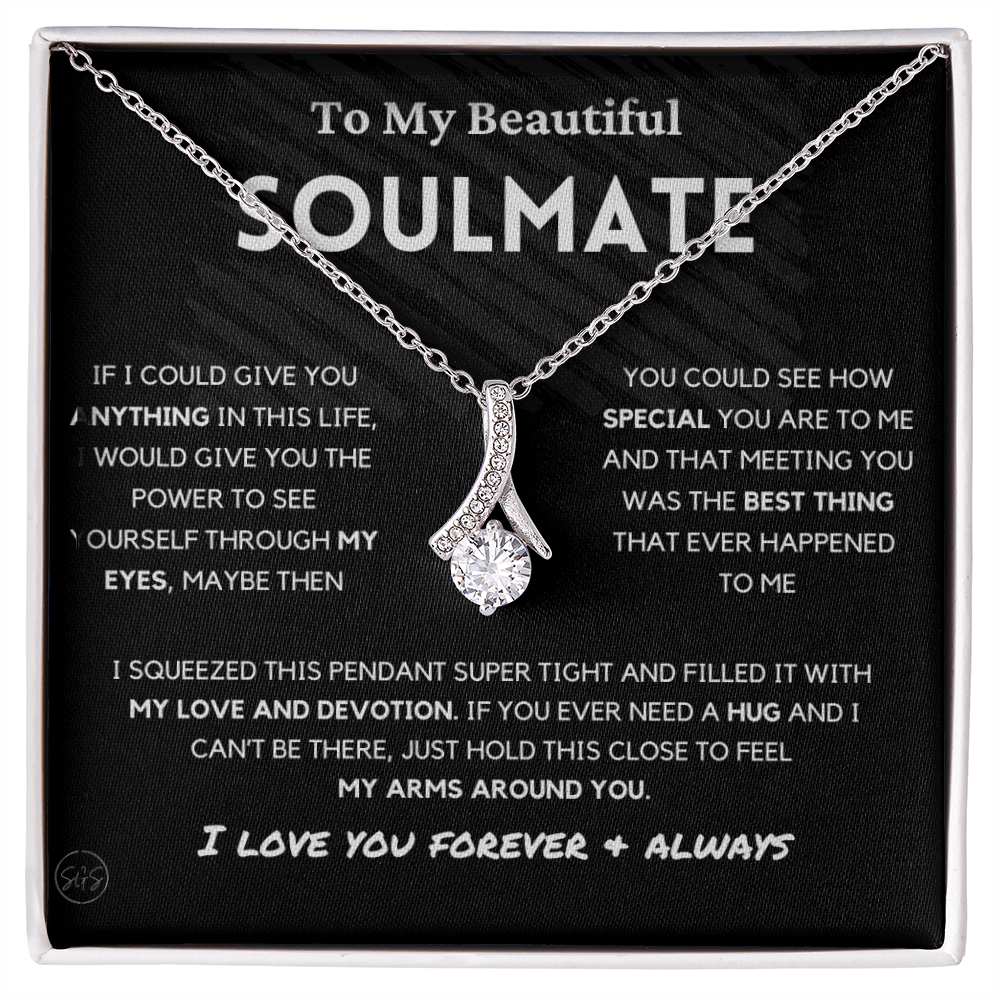 To My Beautiful Soulmate | Love Knot Necklace - Gift for Wife, Gift for Girlfriend, Gift for Fiance, Future Wife, Anniversary for Her 0503eB