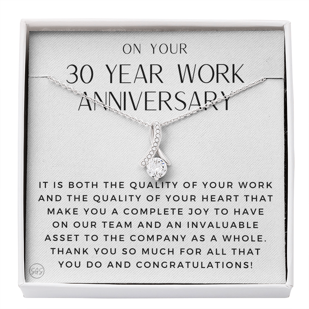 30 Year Job Anniversary Gift | Thank You Gift from Boss, Employee Work Appreciation, Co-Worker, Congrats, Years of Service WA30b