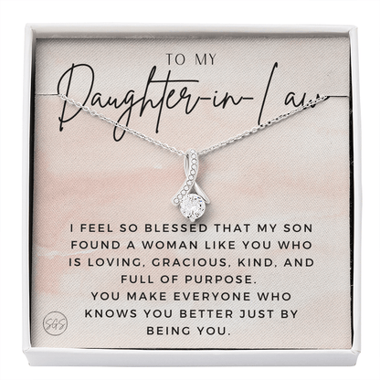 Daughter in Law Gift | Future DIL, Bonus Daughter, From Mother in Law, Father in Law, In Laws, For the Bride, Son's Wife, Fiance 1012DILabA