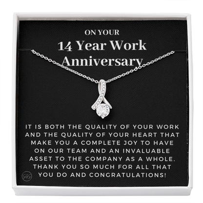 14 Year Job Anniversary Gift | Thank You Gift from Boss, Employee Work Appreciation, Co-Worker, Congrats, Years of Service AN14B