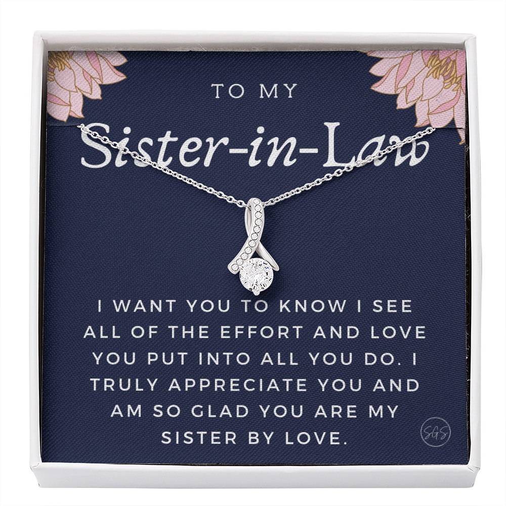Sister-in-Law Gifts | Husband's Sister, Wife's Sister, Christmas Gift for Sister in Law, Birthday, Wedding, Future Sister Necklace 1103gBA