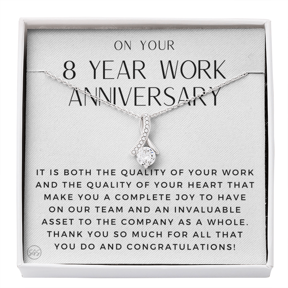 8 Year Job Anniversary Gift | Thank You Gift from Boss, Employee Work Appreciation, Co-Worker, Congrats, Years of Service WA8b