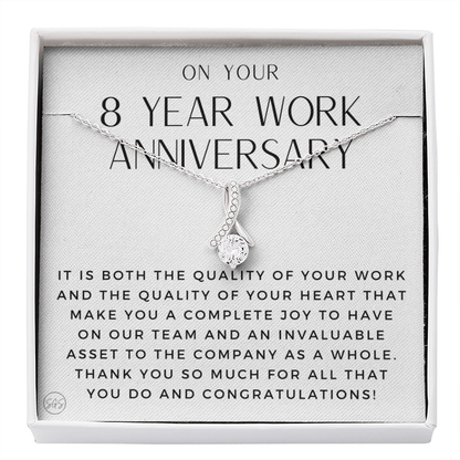 8 Year Job Anniversary Gift | Thank You Gift from Boss, Employee Work Appreciation, Co-Worker, Congrats, Years of Service WA8b