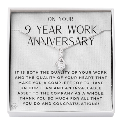 9 Year Job Anniversary Gift | Thank You Gift from Boss, Employee Work Appreciation, Co-Worker, Congrats, Years of Service WA9b
