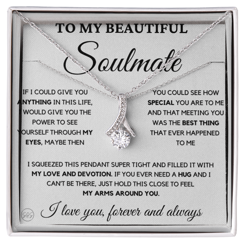 To My Beautiful Soulmate | Love Knot Necklace - Gift for Wife, Gift for Girlfriend, Gift for Fiance, Future Wife, Anniversary for Her 0503aB