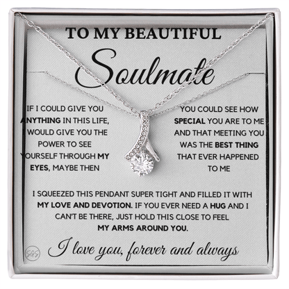 To My Beautiful Soulmate | Love Knot Necklace - Gift for Wife, Gift for Girlfriend, Gift for Fiance, Future Wife, Anniversary for Her 0503aB