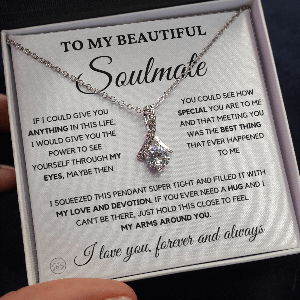 To My Beautiful Soulmate | Love Knot Necklace - Gift for Wife, Gift for Girlfriend, Gift for Fiance, Future Wife, Anniversary for Her 0503aB