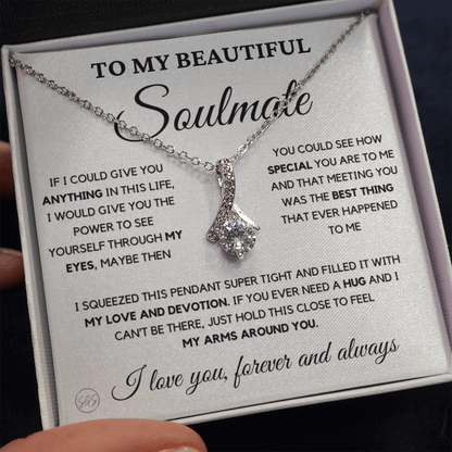To My Beautiful Soulmate | Love Knot Necklace - Gift for Wife, Gift for Girlfriend, Gift for Fiance, Future Wife, Anniversary for Her 0503aB